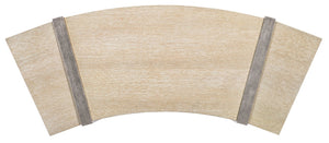 Hooker Furniture Melange Selleck Semi-Circle Writing Desk With Oak Veneer Top And Shimmer Silver Base, Modern Workspace 628-10008-95