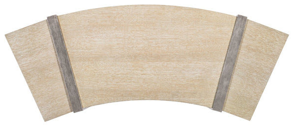 Hooker Furniture Melange Selleck Semi-Circle Writing Desk With Oak Veneer Top And Shimmer Silver Base, Modern Workspace 628-10008-95