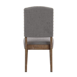 Homelegance By Top-Line Nicklaus Nailhead Linen Upholstered Dining Chairs (Set of 2) Light Natural Rubberwood