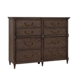 Revival Row 8-Drawer Bureau Brown with Chimney Smoke Finish P348101 Pulaski Furniture