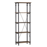 Homelegance By Top-Line Rafferty Vintage Industrial Rustic 26-inch Bookcase Brown Wood