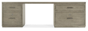 Hooker Furniture Linville 96" Desk With Weathered Mink Finish, Expansive Work Surface, Secure Locking Files And Modern Hardware Medium Wood 6150-10923-85