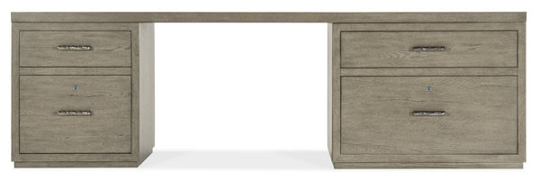 Hooker Furniture Linville 96" Desk With Weathered Mink Finish, Expansive Work Surface, Secure Locking Files And Modern Hardware Medium Wood 6150-10923-85