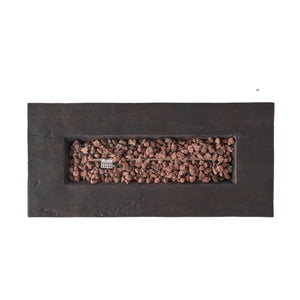 English Elm Custer Outdoor Rectangular Mgo Fire Pit 50000 Btu Patio Entertaining Table 61102.00BRN-50K