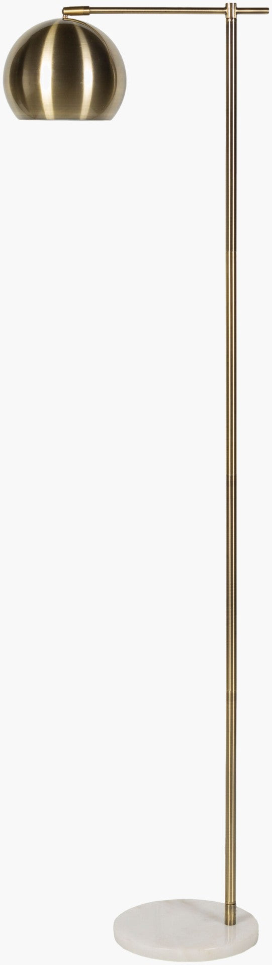 Livabliss Hartford Marble Base Task Floor Lamp with Brushed Nickel Shade for Reading Nooks HRF-005