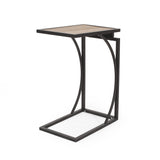 Christopher Knight Home® - Noble House - Barrybrooke Modern Industrial C-Shaped End Table, Antique Brown and Black