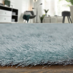Feizy Rugs Indochine Plush Hand-tufted Polyester Shag Rug - Luxurious High Pile For Contemporary Spaces Blue,Silver Polyester 4944550flaq000f50
