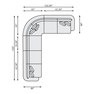 Bernhardt Bernhardt Jules Sectional With Sculpted Curved Silhouette, Plush Seating And Tailored Pillows For Luxe Comfort - Made to Order Beige 144" W x 112.5" D x 31.25" H K2086