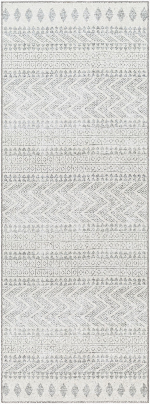 Livabliss Hera Bohemian Global Machine Woven Polyester Runner Rug for Hallways and Entryways White, Medium G 2'7" x 7'3" HRH2300-2773
