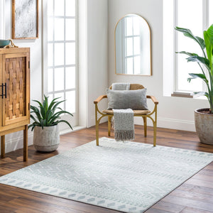 Livabliss Hera Bohemian Global Machine Woven Polyester Runner Rug for Hallways and Entryways White, Medium G 2'7" x 7'3" HRH2300-2773