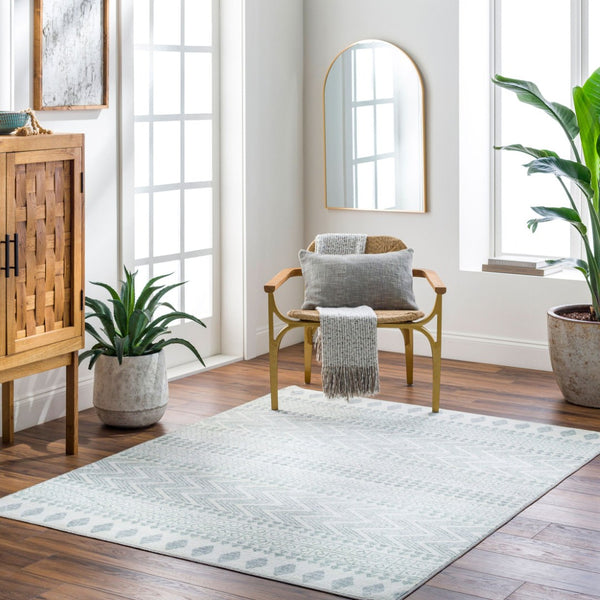 Livabliss Hera Bohemian Global Machine Woven Polyester Runner Rug for Hallways and Entryways White, Medium G 2'7" x 7'3" HRH2300-2773