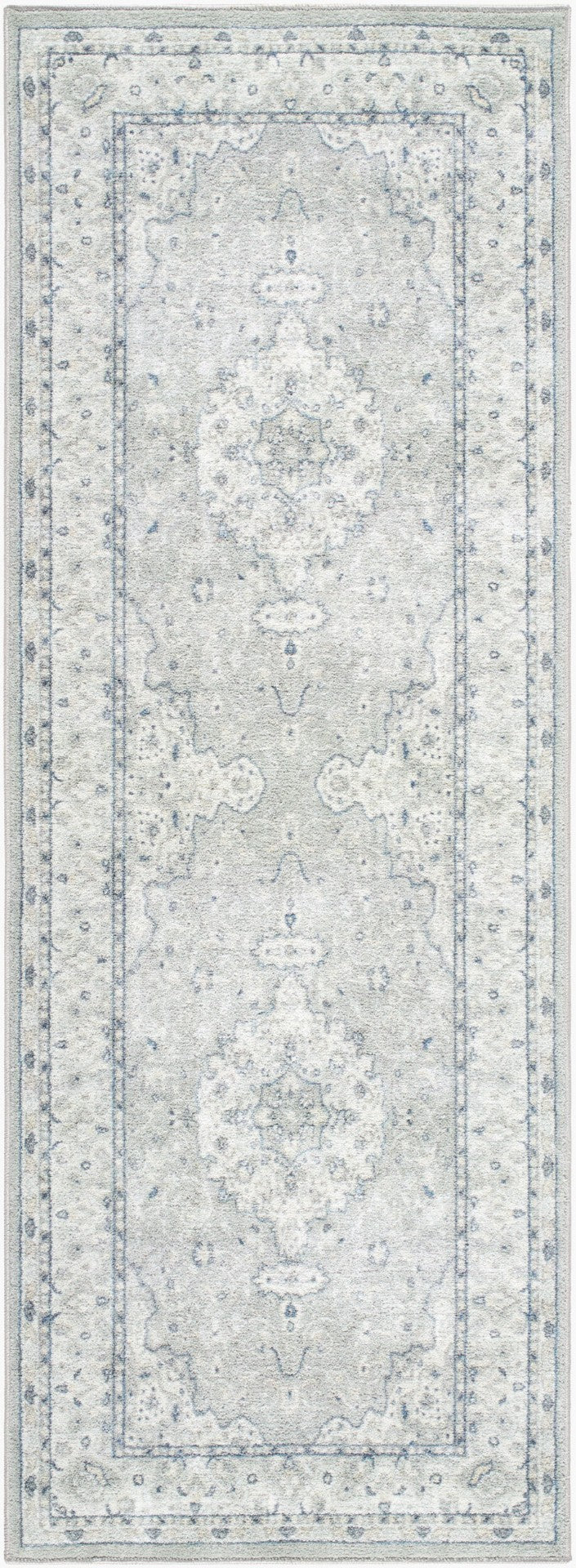Livabliss Hera Traditional Machine Woven Polyester Runner Rug for Hallways and Entryways Gray, Slate 2'7" x 7'3" HRH2309-2773