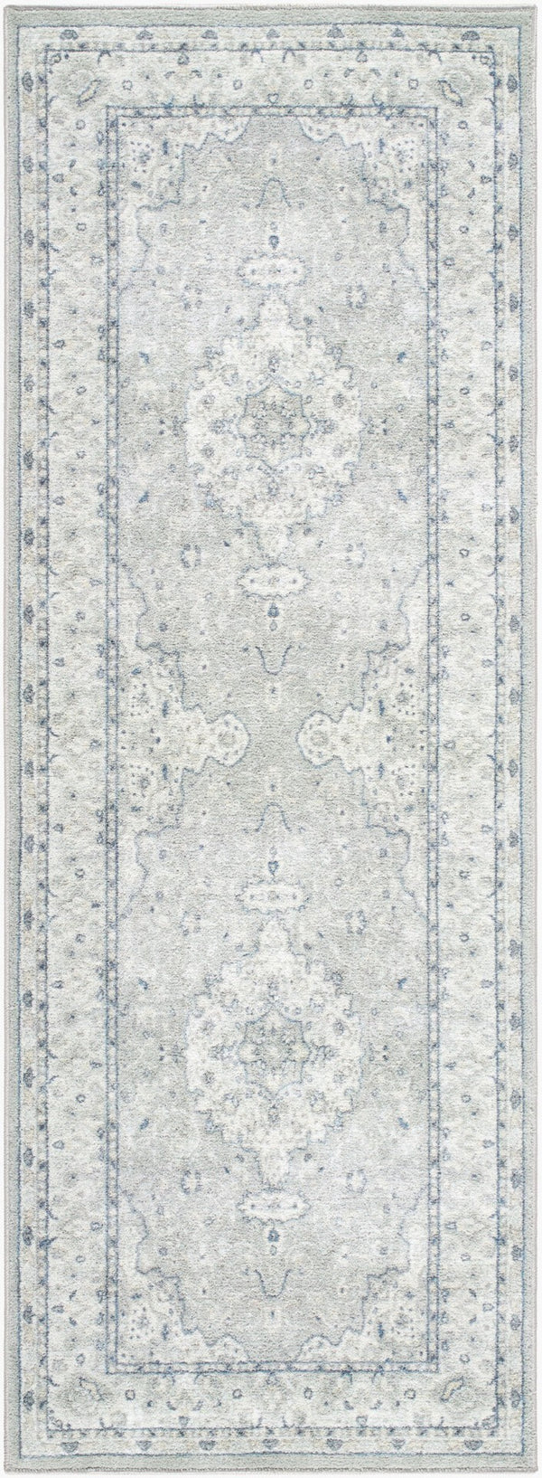 Livabliss Hera Traditional Machine Woven Polyester Runner Rug for Hallways and Entryways Gray, Slate 2'7" x 7'3" HRH2309-2773