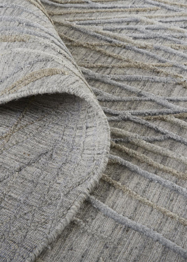 Feizy Rugs Elias Handwoven Abstract Diamond Area Rug In Luxurious Viscose And Wool For Elegant Home Decor Gray,Blue Viscose,Wool Els6589fslv000f00