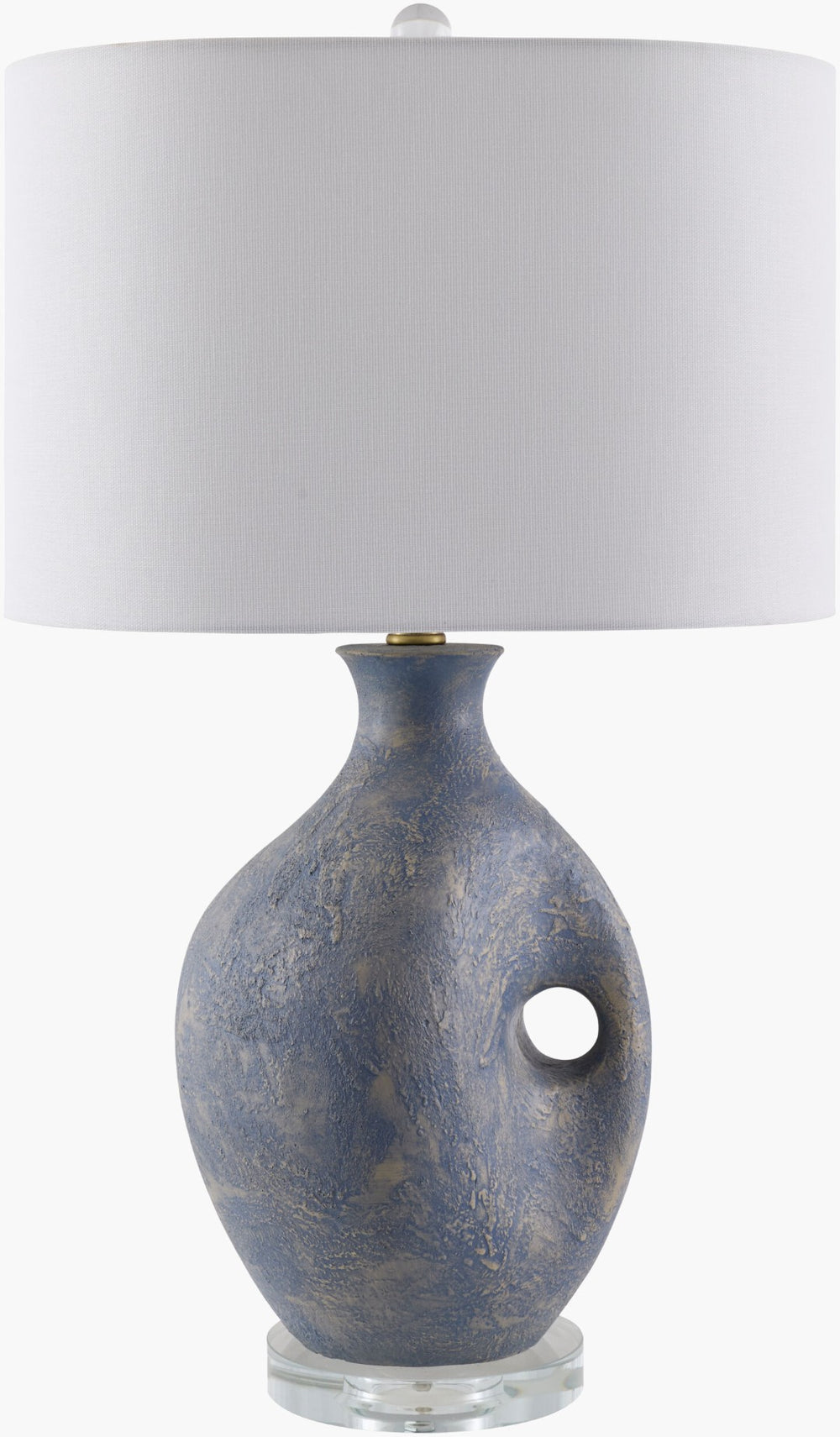 Livabliss Haria Crystal Base Resin Table Lamp with Linen Shade for Traditional Living Rooms HRI-002