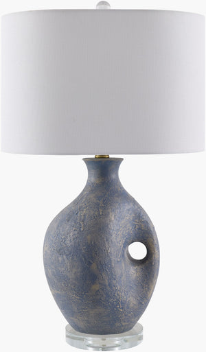 Livabliss Haria Crystal Base Resin Table Lamp with Linen Shade for Traditional Living Rooms HRI-002