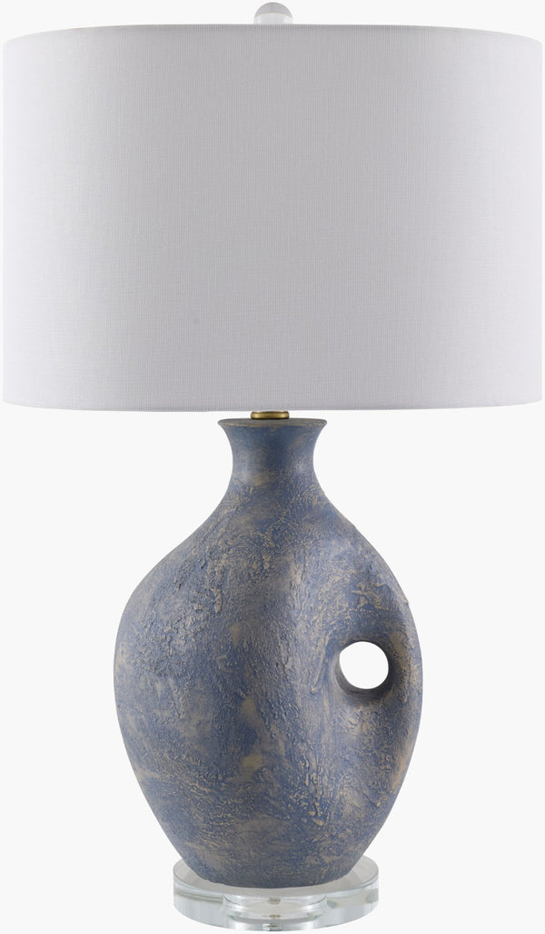Livabliss Haria Crystal Base Resin Table Lamp with Linen Shade for Traditional Living Rooms HRI-002