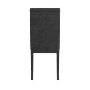 Homelegance By Top-Line Alessio Faux Leather Upholstered Dining Chair (Set of 2) Black Rubberwood