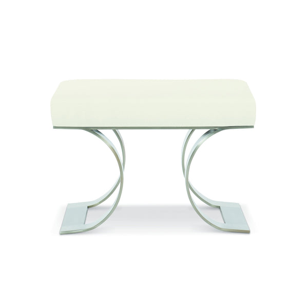 Bernhardt Bernhardt Axiom Bench — Sculptural Stainless Steel Frame With Tailored Upholstered Cushion, 28"W 381506