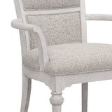 Higgins Street Upholstered Back Arm Chair Brown with Fresh Milk Finish P349271 Pulaski Furniture