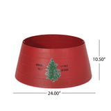 Christopher Knight Home® - Noble House - Suncook Metal Christmas Tree Collar, Red