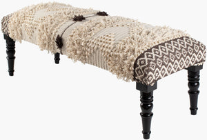 Livabliss Haarlem Hand-woven Wool Cotton Upholstered Bench with Wood Frame for Bedroom Entry HRM-001