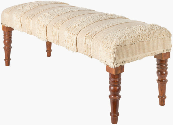 Livabliss Haarlem Handcrafted Woven Textile Bench Artisan Bohemian Entryway Bedroom Seating HRM-004