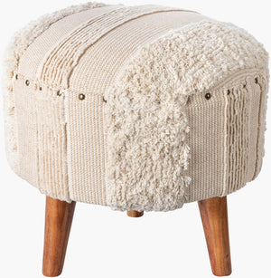 Livabliss Haarlem Artisan Woven Cube Ottoman Handcrafted Indian Textile Footrest or Extra Seat HRM-005