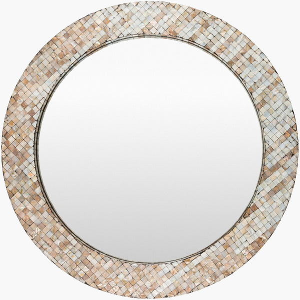 Livabliss Hornbrook Square Mother of Pearl Inlay Accent Mirror Iridescent Global Wall Decor HRN002-3232