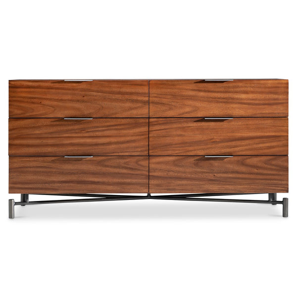Bernhardt Bernhardt Brasea Suar Wood Six Drawer Dresser with Soft Close and Steel Accents 394052