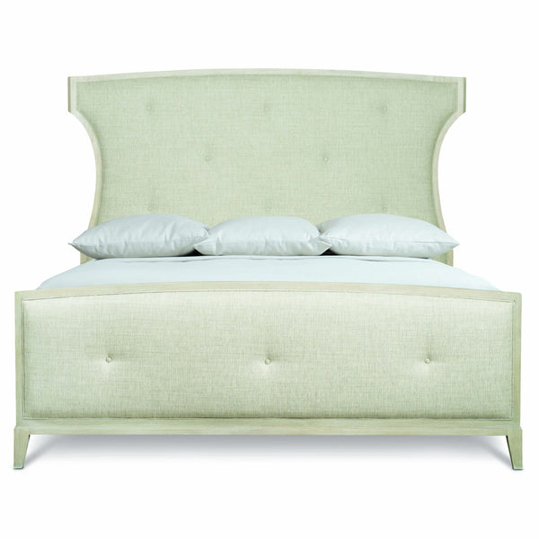 Bernhardt Bernhardt East Hampton King Upholstered Panel Bed With Cerused Linen Finish, Button-Tufted Elegance K1238