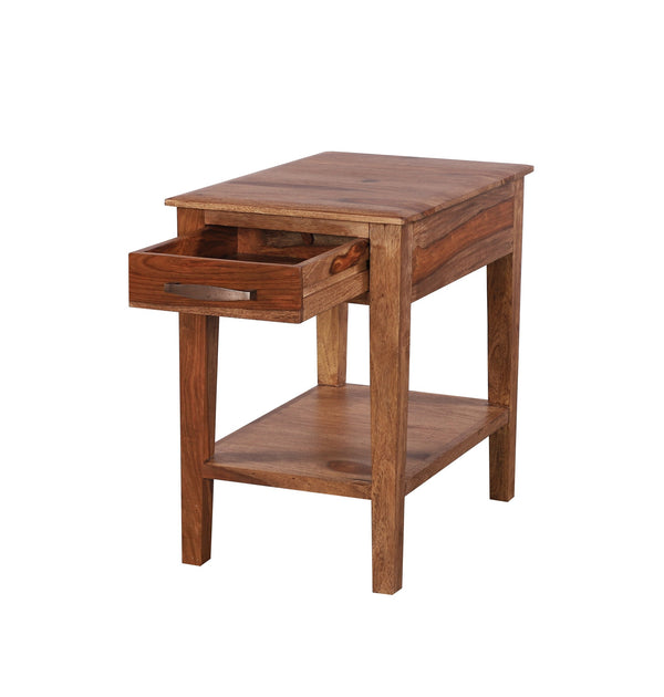 Porter Designs Porter Sonora Solid Sheesham Wood End Table – Handcrafted Beauty With Elegant Design And Durability Brown Wood 05-196-26-9740
