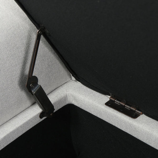 English Elm Christopher Knight Home® - HAYES Storage Ottoman Bench with Roll Arms and PU Leather Upholstery, Built-In Hidden Seat Storage, Birch Wood Legs LIGHT GREY 57735.00LGR