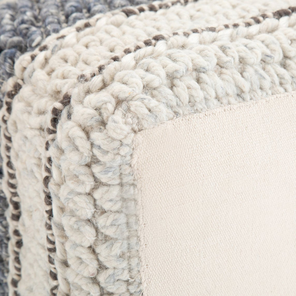 English Elm Grady Square Pouf - Handcrafted Blue & Natural Accent Piece For Stylish Seating & Footrest Use B136P159321