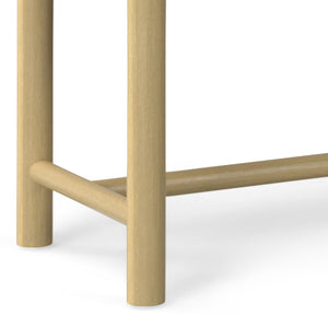 English Elm Dahlia Outdoor Indoor Bench - Handcrafted Acacia Wood With Weather-Resistant Natural Taupe Rope B136P159358