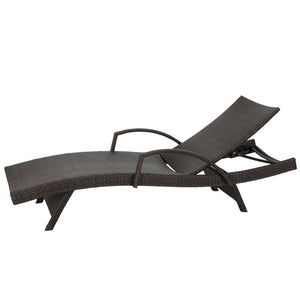 English Elm Christopher Knight Home® - Salem Pe Wicker Chaise Lounge With Adjustable Back, Weather-Resistant Design For Ultimate Comfort 52005.00ARM