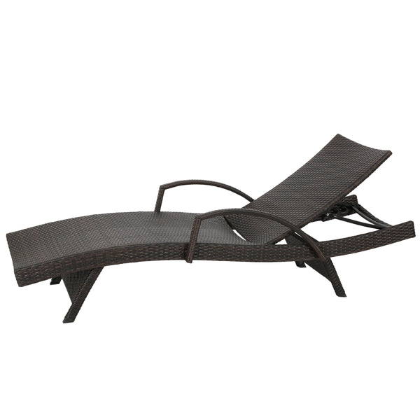 English Elm Christopher Knight Home® - Salem Pe Wicker Chaise Lounge With Adjustable Back, Weather-Resistant Design For Ultimate Comfort 52005.00ARM