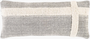 Surya Harlow Hand-woven 14"L X 32"W Lumbar Pillow Kit - Modern Home Decor Accent With Easy Care Zipper Cream Wool,Polyester,Cotton Hrw002-3214