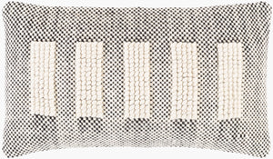 Surya Harlow Hand-woven 14"L X 32"W Lumbar Pillow Kit - Modern Home Decor Accent With Easy Care Zipper Cream Wool,Polyester,Cotton Hrw003-1424p