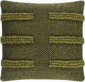 Surya Harlow Scandinavian Modern 18” Accent Pillow - Cozy Wool-cotton Blend For Stylish Home Decor Olive Wool,Polyester,Cotton Hrw004-1818