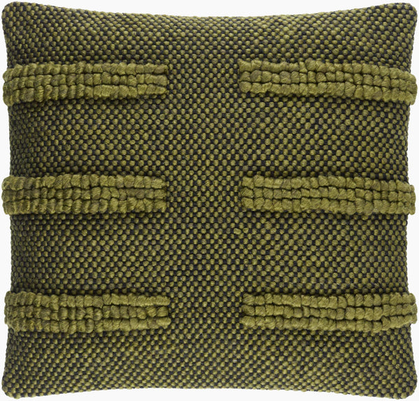 Surya Harlow Scandinavian Modern 18” Accent Pillow - Cozy Wool-cotton Blend For Stylish Home Decor Olive Wool,Polyester,Cotton Hrw004-1818