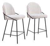 Jambi Counter Stool - Set of 2 Ivory 109967 Zuo Modern