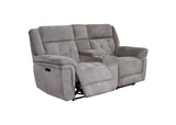 Parker House Richland - Bristol Grey Power Reclining Sofa And Loveseat Grey 100% Polyester (S) Mric-32ph-brgr