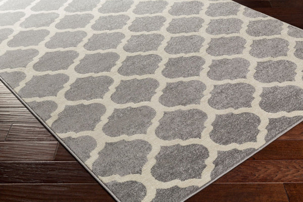 Livabliss Horizon Machine Woven Turkish Area Rug Medium Pile for High Traffic Living Spaces Slate, Cream 7'10" x 7'10" HRZ1001-710RD
