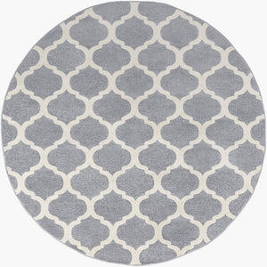 Livabliss Horizon Machine Woven Turkish Area Rug Medium Pile for High Traffic Living Spaces Slate, Cream 7'10" x 7'10" HRZ1001-710RD