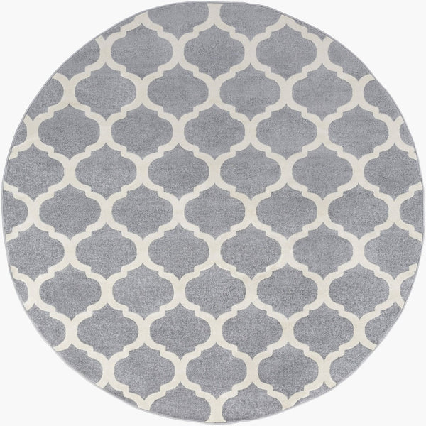 Livabliss Horizon Machine Woven Turkish Area Rug Medium Pile for High Traffic Living Spaces Slate, Cream 7'10" x 7'10" HRZ1001-710RD