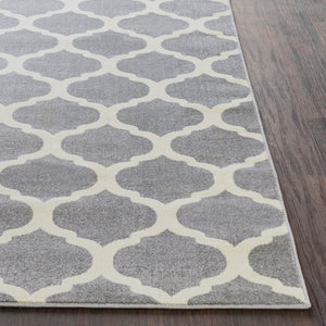 Livabliss Horizon Machine Woven Turkish Area Rug Medium Pile for High Traffic Living Spaces Slate, Cream 7'10" x 7'10" HRZ1001-710RD