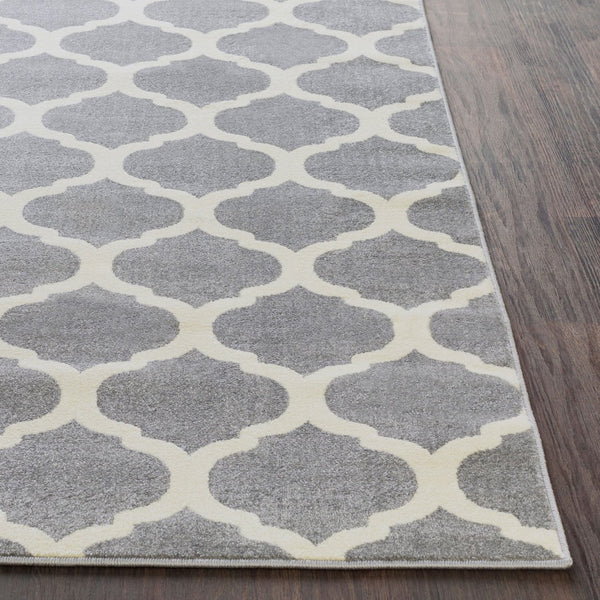 Livabliss Horizon Machine Woven Turkish Area Rug Medium Pile for High Traffic Living Spaces Slate, Cream 7'10" x 7'10" HRZ1001-710RD