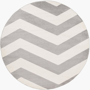 Livabliss Horizon Collection Square Polypropylene Area Rug for Modern Living and Dining Spaces Slate, Cream 7'10" x 7'10" HRZ1011-710RD