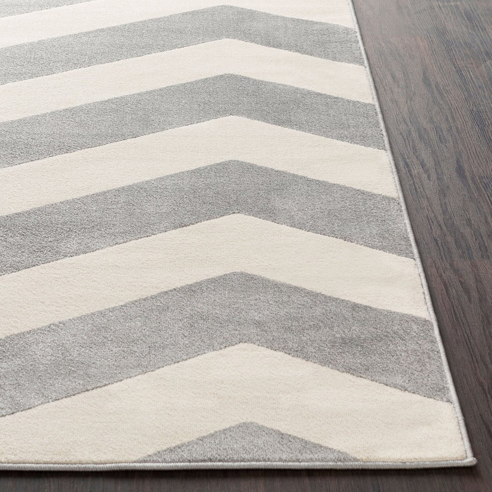 Livabliss Horizon Collection Square Polypropylene Area Rug for Modern Living and Dining Spaces Slate, Cream 7'10" x 7'10" HRZ1011-710RD